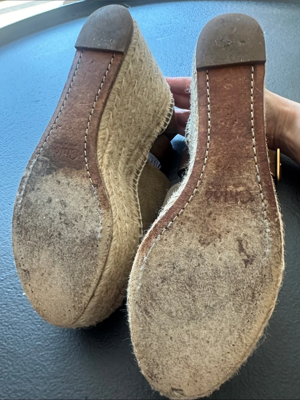 Chloe Olive Green Suede Espadrille Wedge Sandals with Ankle Strap